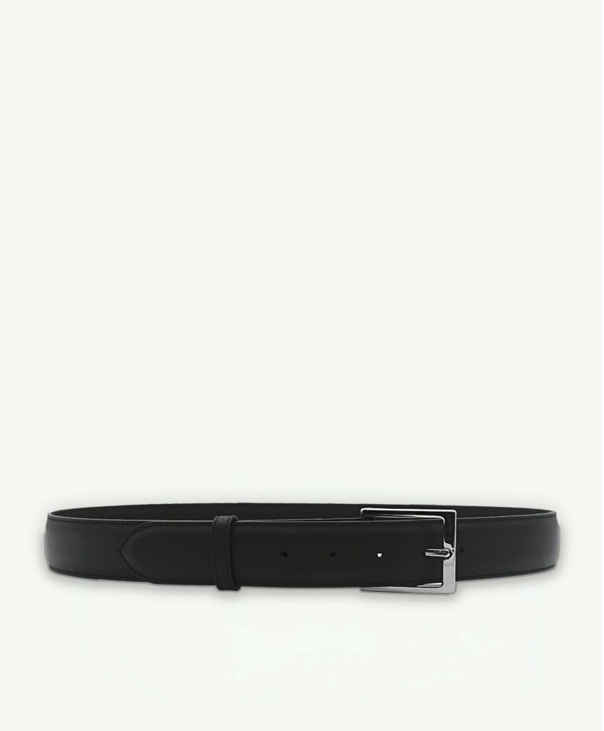 Ceinture Celato en veau lisse noir, bouclée